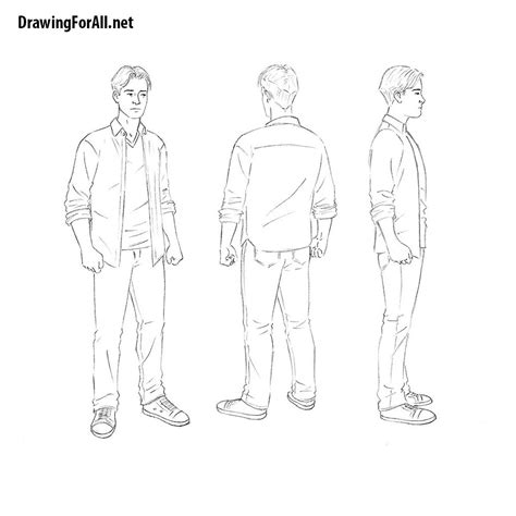 how to draw a man step by step easy
