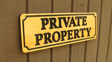 Private Property Carved Cedar Wood Sign Custom Signs
