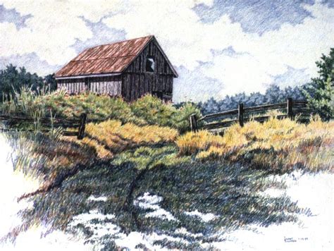 Landscape Drawing Ideas Colored Pencil How To Draw A Sketch And Colored