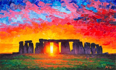 Stonehenge 2018 Oil Painting By Oleksii Vylusk Oil Painting