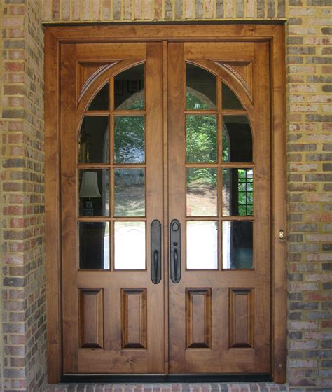 Custom French Country Double TDL Doors Wood Front Entry Doors Exterior Wood Entry Doors