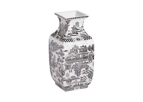 Black ceramic vase calligraphy fountain ikebana oil paint professional ceramic hand vase vase decorate home brown nordic vase jade plant vase decor home vase leather skater skirt flower glass vase. Hand-Painted Square Vase | Vases | Ethan Allen
