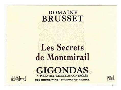 Domaine Brusset Gigondas Les Secrets De Montmirail 2020 Rhone Blend Red