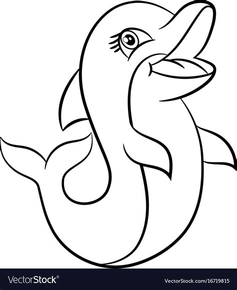 Dolphin Coloring Book Royalty Free Vector Image