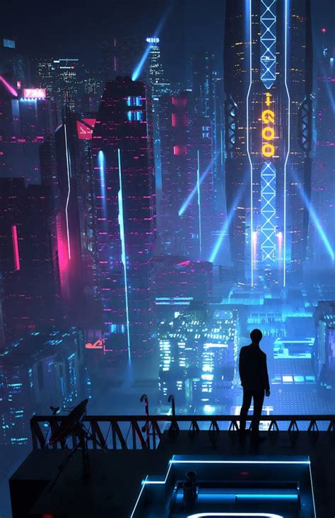 Anime Futuristic City Neon Wallpapers Posted By Michelle Walker