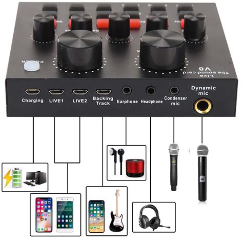 Podcast Equipment Bundle Remall V8s Sound Card For Microphone Audio