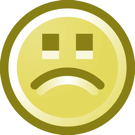 Free Frowning Smiley Face Clip Art Illustration