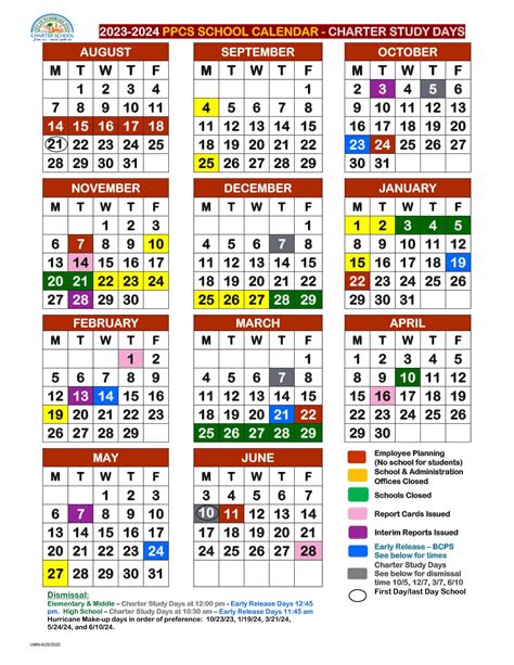 2023 2024 Ppcs School Calendar West Elementary And Middle School Fl