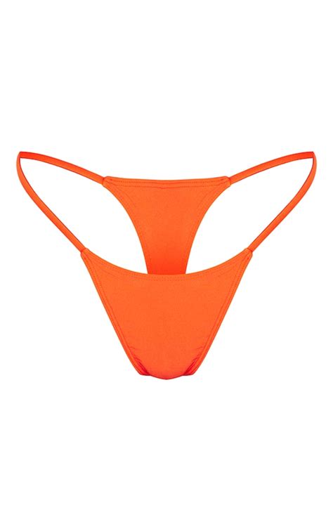 Deep Orange Mix Match String Thong Bikini Bottoms Prettylittlething