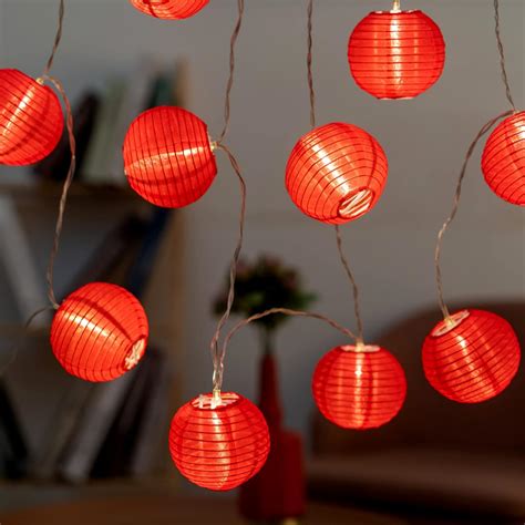 Sweet Shine Red Lantern String Lights With Usb Power