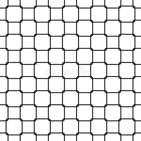 Seamless Abstract Black And White Rounded Square Grid Pattern