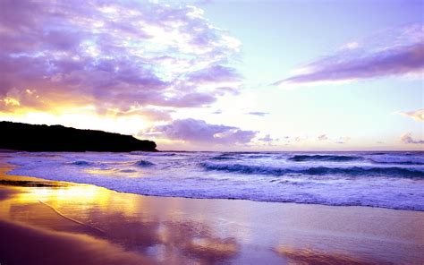 Free Download Home Sunset Beach Sunset Beach Hawaii Waves 1366x768