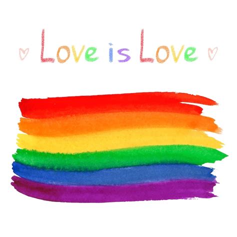 bandera del arco iris del orgullo gay lgbt comunidad símbolo orgullo eslogan acuarela