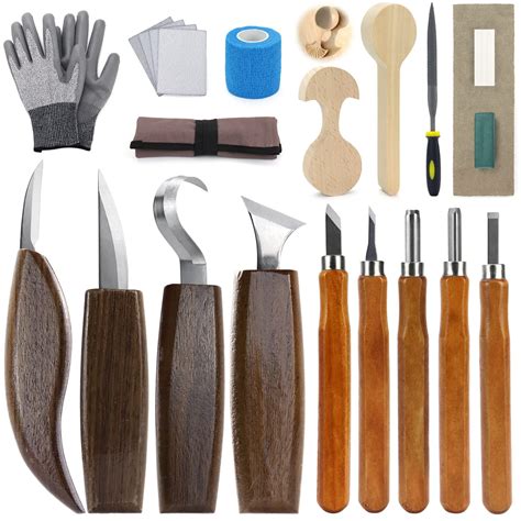 Buy Wood Carving Kit 22pcs Wood Carving Tools Hand Carving Knife Set