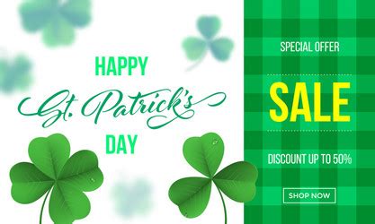 Saint Patricks Day Sale Typography Banner Vector Image