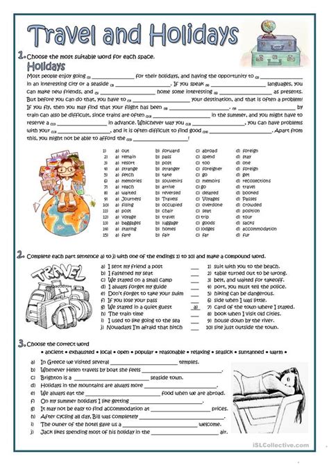 travel and holidays worksheet free esl printable worksheets made by teachers englisch lernen