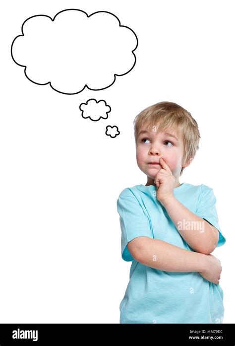 Child Kid Think Thinking Daydreaming Young Little Boy Speech Bubble