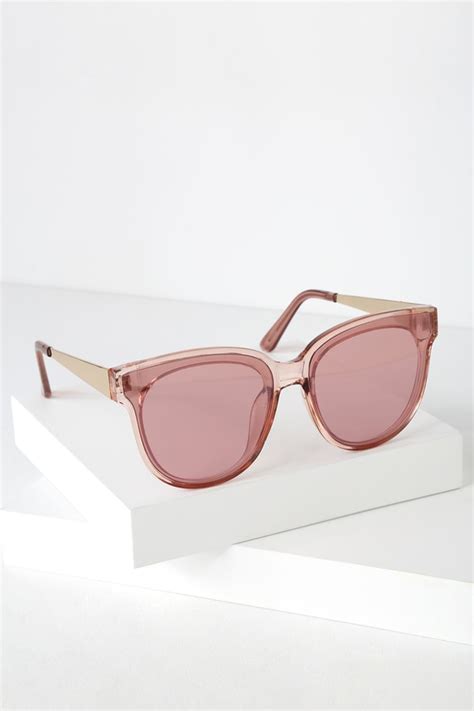 Clear Pink Sunglasses Mirrored Sunglasses Oversized Sunnies Lulus