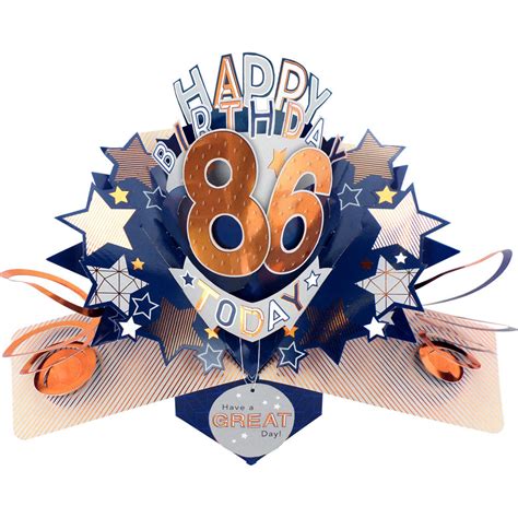 Happy 86th Birthday 86 Today Pop Up Greeting Card Cards