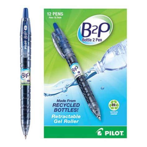 Pilot Begreen B2p Bottle Gel Rolling Ball Retractable Blue Ink 07mm