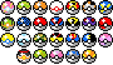 Pixel Art Pokeballs Png Download Pixel Art Pokemon Pokeball Clipart