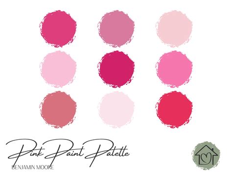 Pinks Benjamin Moore Paint Palette Paint Color Schemes For Etsy