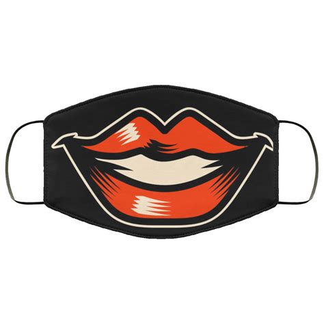 Funny Female Red Lips Smile Mouth Face Mask Teelooker Limited And
