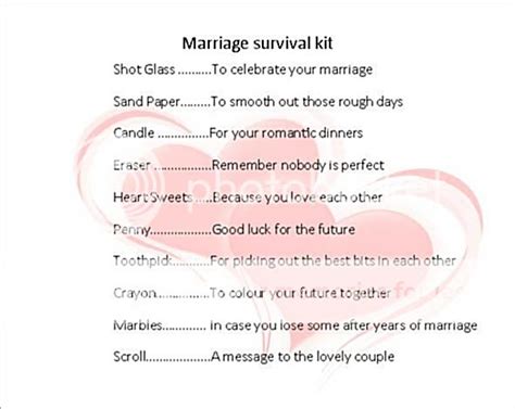 Personalised Marriage Bride And Groom Survival Kit T
