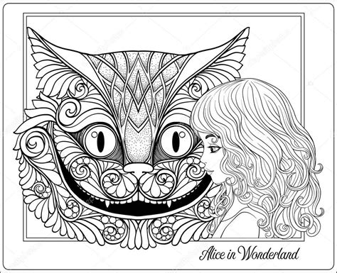 The Head Of The Cheshire Cat And Girl From The Fairy Tale