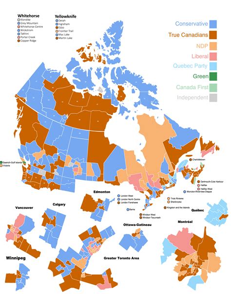 Results Of The 2021 Canadian Federal Election In An