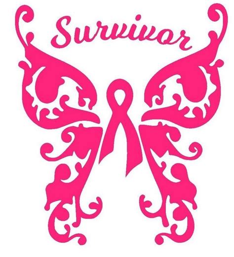 Cancer Survivor Swirly Butterfly Vinyl Decals Butterfly Clip Art