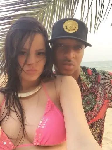 ik ogbonna and his pregnant bikini clad girlfriend loved up at the beach