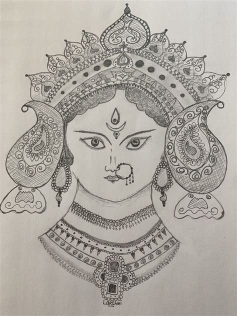 Durga Maata Drawings Female Sketch Art