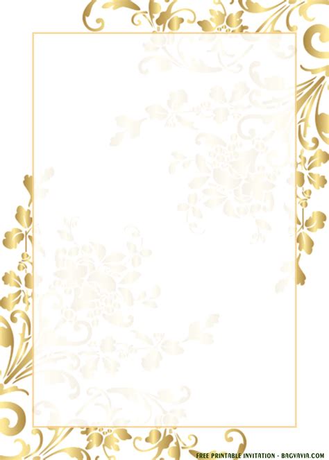 Free Printable Gold Lace Invitation Templates For Any Occasions