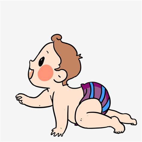 Bebé Gateando Ilustración De Dibujos Animados De Bebé Bebé Dibujado A
