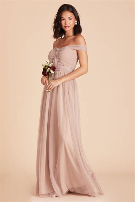 Christina Convertible Tulle Bridesmaid Dress In Sandy Taupe Birdy Grey