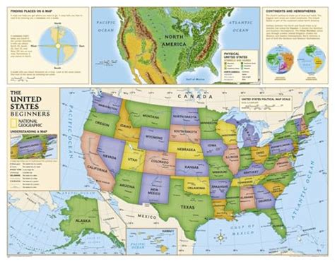 National Geographic Kids Beginners Usa Education Grades K 3 Wall Map
