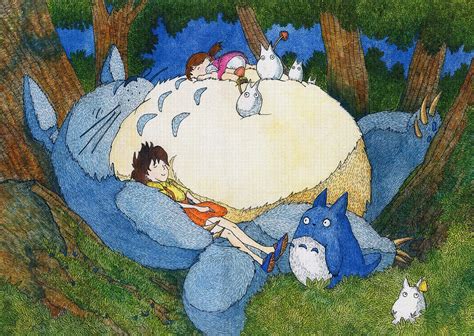 Print My Neighbor Totoro Painting Watercolor Cartoon Etsy
