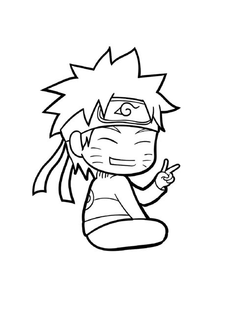 Naruto Kawaii Sentado Para Colorir Imprimir E Desenhar Colorir Me