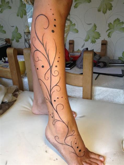Swirl Leg Tattoo Tatuajes Pierna Mujer Tatuaje De Enredadera