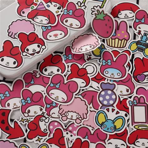 60 Hojas Sanrio Pegatinas Kuromi Epoxi Teléfono Funda Decoración