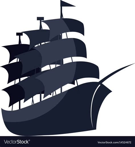 Pirate Ship Icon Royalty Free Vector Image Vectorstock