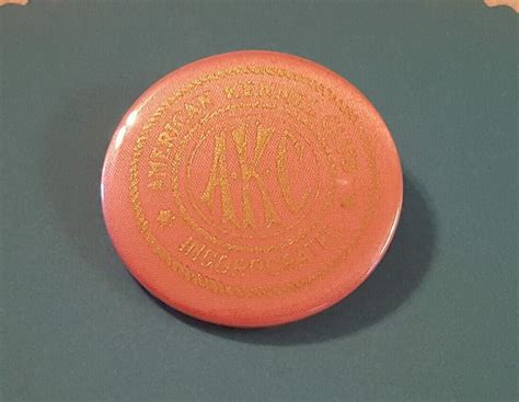 Akc American Kennel Club Pink Pinback Button Pin Collectible Award