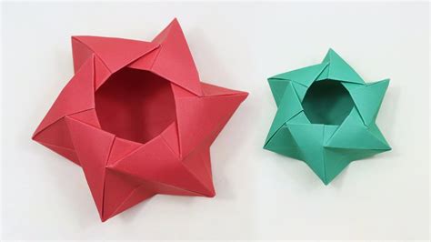 How To Make An Origami Star Box With Paper Easy Tutorial Youtube