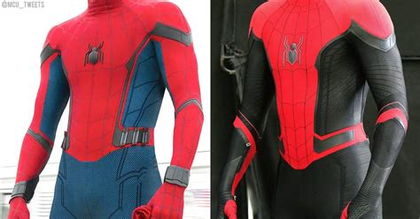 Spider Man Far From Home Leaked Set Photos Reveal First Look At Tom Holland S New Red And Black