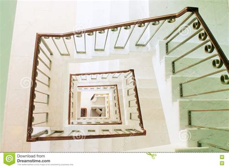 Staircase Square Staircase Perspective View From Above Stock Image