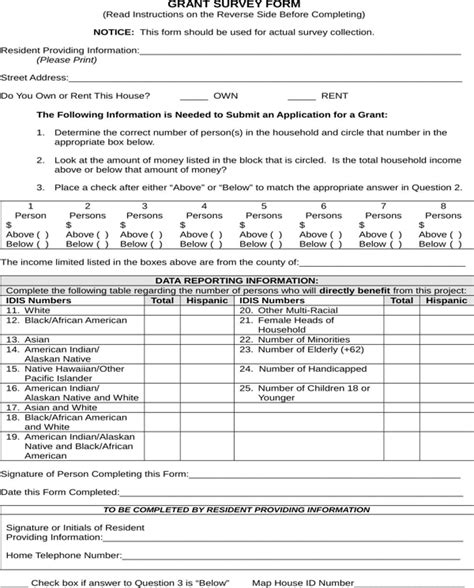 general survey form   formtemplate