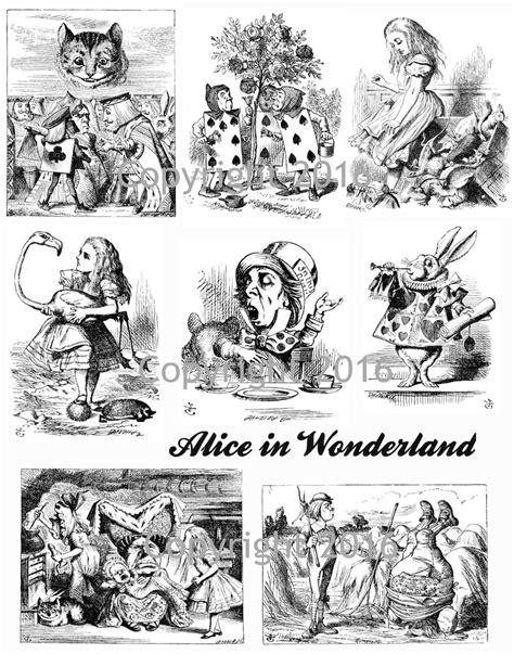 Printed Vintage Victorian Alice In Wonderland Illustrations By Etsy