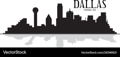 Dallas Texas Skyline Silhouette Royalty Free Vector Image