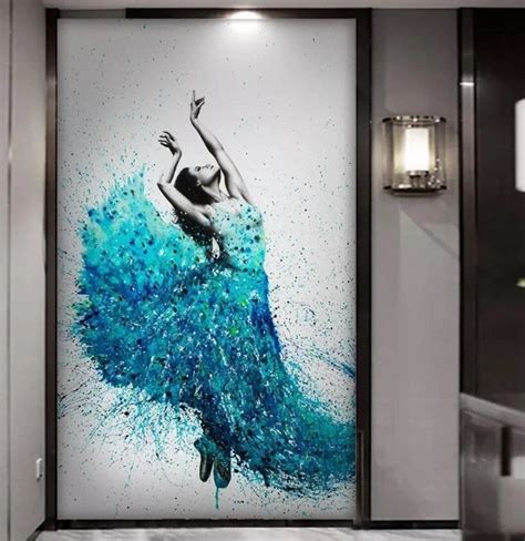 Elegant Dancing Abstract Ballet Girl Wall Print Large